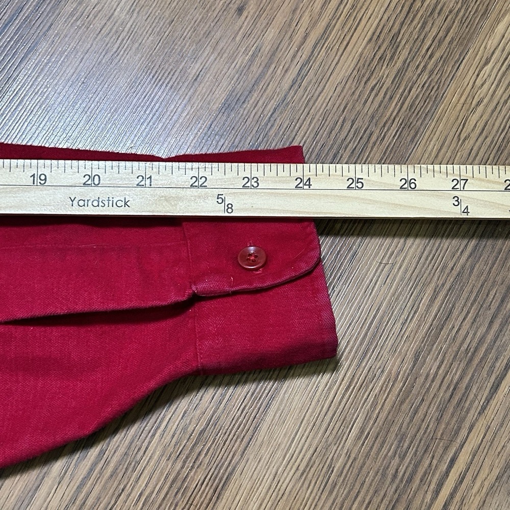 VTG LL Bean Chamois Cloth Shirt Mens 17 Large Regular Red Made in USA Button - Picture 11 of 11